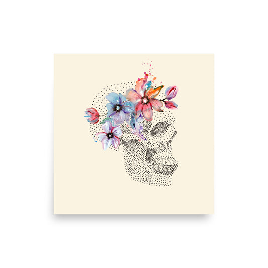 Skull and Flowers